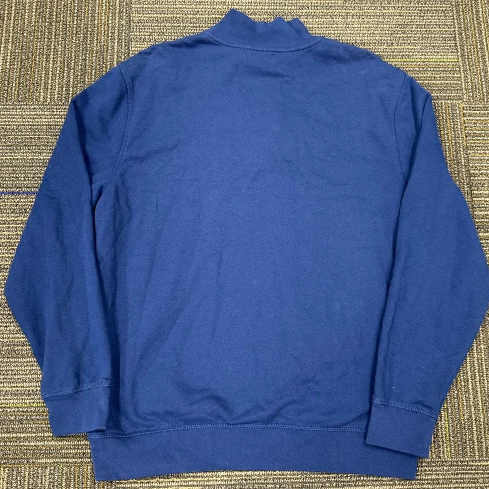Nautica Quarter Zip Pullover Mens XL Navy Blue Excellent‎ Fleece Mock Neck Logo